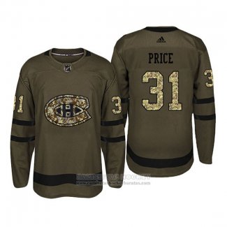 Camiseta Hockey Montreal Canadiens 31 Carey Price Camuflaje Salute To Service