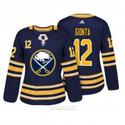 Camiseta Hockey Mujer Buffalo Sabres 12 Brian Gionta Autentico Jugador Azul