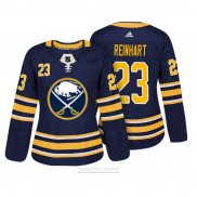 Camiseta Hockey Mujer Buffalo Sabres 23 Sam Reinhart Autentico Jugador Azul