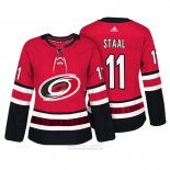 Camiseta Hockey Mujer Carolina Hurricanes 11 Jordan Staal Autentico Jugador Rojo