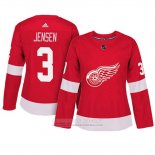 Camiseta Hockey Mujer Detroit Red Wings 3 Nick Jensen Adizero Jugador Primera Rojo