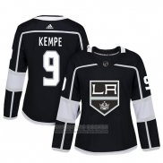 Camiseta Hockey Mujer Los Angeles Kings 9 Adrian Kempe Adizero Jugador Primera Negro