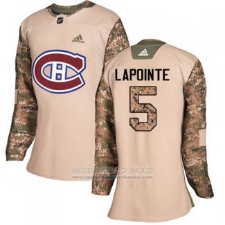 Camiseta Hockey Mujer Montreal Canadiens 5 Guy Lapointe Autentico 2017 Dia De Los Veteranos Stitched Camuflaje