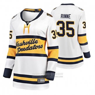 Camiseta Hockey Mujer Nashville Predators Pekka Rinne Breakaway Jugador 2020 Winter Classic Blanco