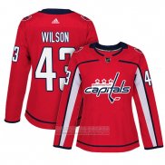 Camiseta Hockey Mujer Washington Capitals 43 Tom Wilson Adizero Jugador Primera Rojo