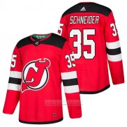 Camiseta Hockey New Jersey Devils 35 Cory Schneider Autentico Primera 2018 Rojo