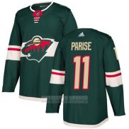 Camiseta Hockey Nino Minnesota Wild 11 Zach Parise Verde Primera Autentico Stitched