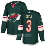 Camiseta Hockey Nino Minnesota Wild 3 Charlie Coyle Verde Primera Autentico Stitched