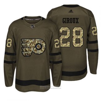 Camiseta Hockey Philadelphia Flyers 28 Claude Giroux Verde Militar