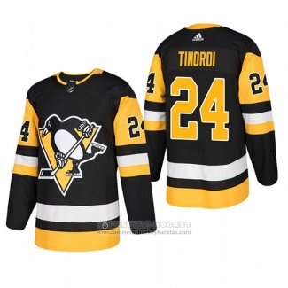 Camiseta Hockey Pittsburgh Penguins 24 Jarred Tinordi Primera Autentico Jugador Negro