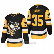 Camiseta Hockey Pittsburgh Penguins 35 Tristan Jarry Primera Autentico Jugador Negro