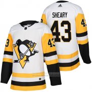 Camiseta Hockey Pittsburgh Penguins 43 Conor Sheary Autentico Segunda 2018 Blanco