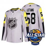 Camiseta Hockey Pittsburgh Penguins 58 Kris Letang Gris 2018 All Star Autentico