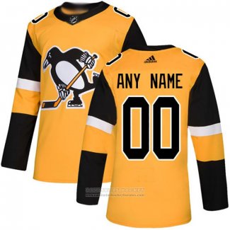 Camiseta Hockey Pittsburgh Penguins Alterno Autentico Personalizada Oro