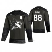 Camiseta Hockey San Jose Sharks Brent Burns 2019 Dia De Los Veteranos Autentico Practice