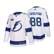 Camiseta Hockey Tampa Bay Lightning 88 Andrei Vasilevskiy 2018 Blanco