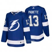 Camiseta Hockey Tampa Bay Lightning Cedric Paquette Primera Autentico Jugador Azul