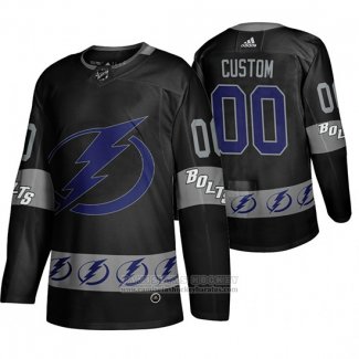 Camiseta Hockey Tampa Bay Lightning Personalizada Breakaway Negro