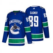 Camiseta Hockey Vancouver Canucks 89 Sam Gagner Autentico Primera 2018 Azul