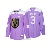 Camiseta Hockey Vegas Golden Knights 3 Brayden Mcnabb Autentico 2018 Fights Cancer Violeta