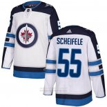 Camiseta Hockey Winnipeg Jets 55 Mark Scheifele Road Autentico Blanco