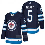 Camiseta Hockey Winnipeg Jets 5 Dmitry Kulikov Autentico Primera 2018 Azul