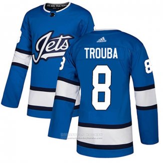 Camiseta Hockey Winnipeg Jets 8 Jacob Trouba Alterno Autentico Azul