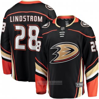 Camiseta Hockey Anaheim Ducks Gustav Lindstrom Primera Premier Breakaway Negro