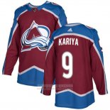 Camiseta Hockey Colorado Avalanche 9 Paul Kariya Burgundy Primera Autentico Stitched