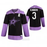 Camiseta Hockey Dallas Stars John Klingberg 2019 Fights Cancer Negro