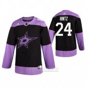 Camiseta Hockey Dallas Stars Roope Hintz 2019 Fights Cancer Negro