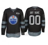 Camiseta Hockey Edmonton Oilers Personalizada Negro