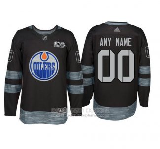 Camiseta Hockey Edmonton Oilers Personalizada Negro