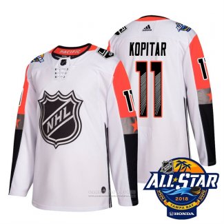 Camiseta Hockey Los Angeles Kings 11 Anze Kopitar Blanco 2018 All Star Autentico