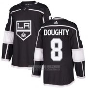 Camiseta Hockey Los Angeles Kings 8 Drew Doughty Negro Primera Autentico Stitched