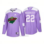 Camiseta Hockey Minnesota Wild 22 Niederreiter Autentico 2018 Fights Cancer Violeta