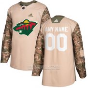 Camiseta Hockey Minnesota Wild Camuflaje Autentico 2017 Dia De Los Veteranos Stitched Personalizada