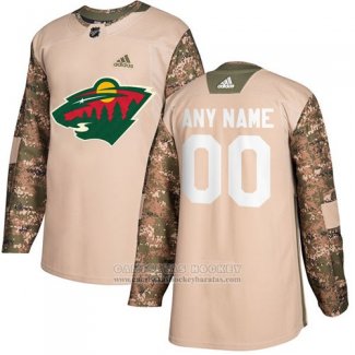 Camiseta Hockey Minnesota Wild Camuflaje Autentico 2017 Dia De Los Veteranos Stitched Personalizada