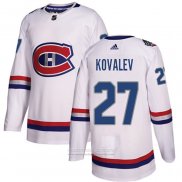 Camiseta Hockey Montreal Canadiens 27 Alexei Kovalev Autentico 2017 100 Classic Blanco