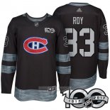 Camiseta Hockey Montreal Canadiens 31 Patrick Roy 2017 100 Aniversario Negro