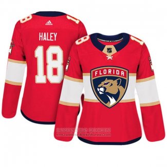 Camiseta Hockey Mujer Florida Panthers 18 Micheal Haley Adizero Jugador Primera Rojo