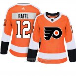 Camiseta Hockey Mujer Philadelphia Flyers 12 Michael Raffl Adizero Jugador Primera Naranja