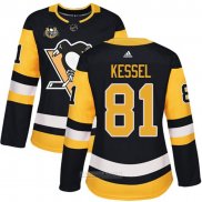 Camiseta Hockey Mujer Pittsburgh Penguins 81 Phil Kessel 50 Aniversario Primera Premier Negro