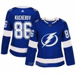 Camiseta Hockey Mujer Tampa Bay Lightning 86 Nikita Kucherov Primera Adizero Jugador Azul