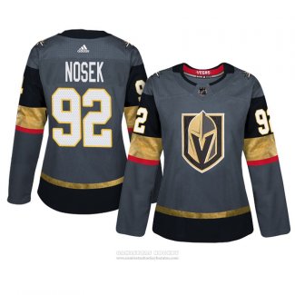 Camiseta Hockey Mujer Vegas Golden Knights 92 Tomas Nosek Primera Adizero Gris