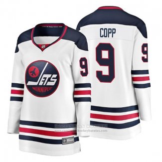 Camiseta Hockey Mujer Winnipeg Jets Andrew Copp Heritage Fanatics Breakaway Blanco