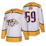 Camiseta Hockey Nashville Predators 59 Roman Josi Autentico Segunda 2018 Blanco