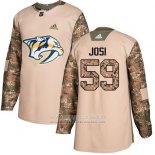 Camiseta Hockey Nashville Predators 59 Roman Josi Camuflaje Autentico 2017 Dia De Los Veteranos Stitched