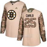 Camiseta Hockey Nino Boston Bruins 25 Brandon Carlo Autentico 2017 Dia De Los Veteranos Stitched Camuflaje