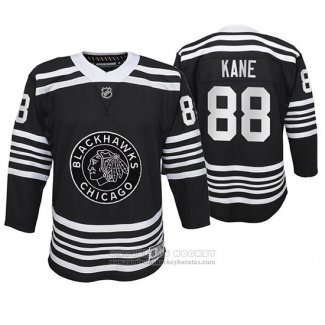 Camiseta Hockey Nino Chicago Blackhawks Patrick Kane Premier Alterno Negro